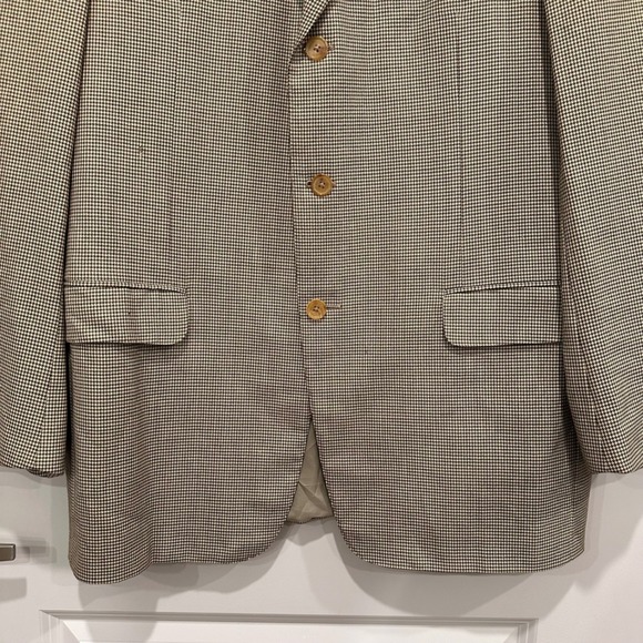 Ermenegildo Zegna 15 Milmil 15 Mens Houndstooth 100% Wool Blazer Jacket Size 54 - Picture 3 of 15
